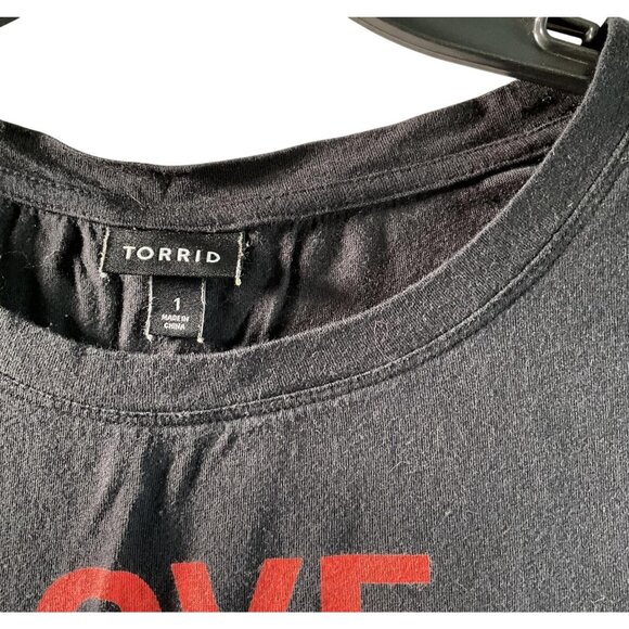 Torrid Shirt Womens size 1x Black Love More Live Free Rainbow Pride Graphic Tee - Picture 4 of 4